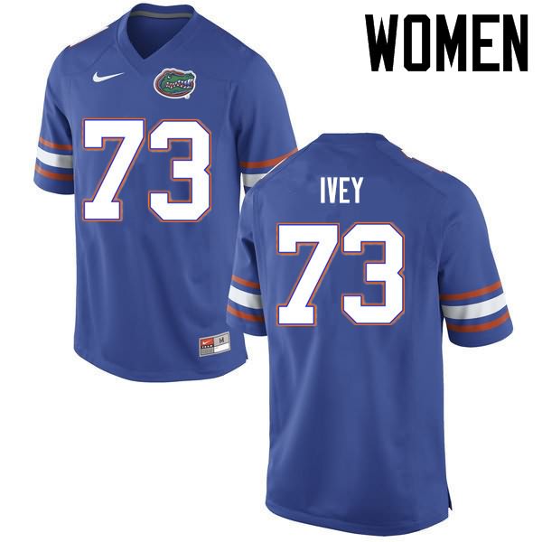 NCAA Florida Gators Martez Ivey Women's #73 Nike Blue Stitched Authentic College Football Jersey FDP6864HY